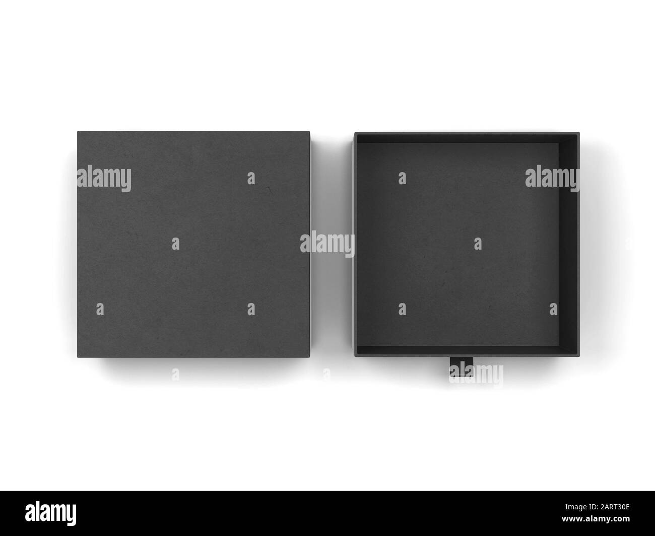 Blank drawer type box mockup. 3d illustration isolated on white ...
