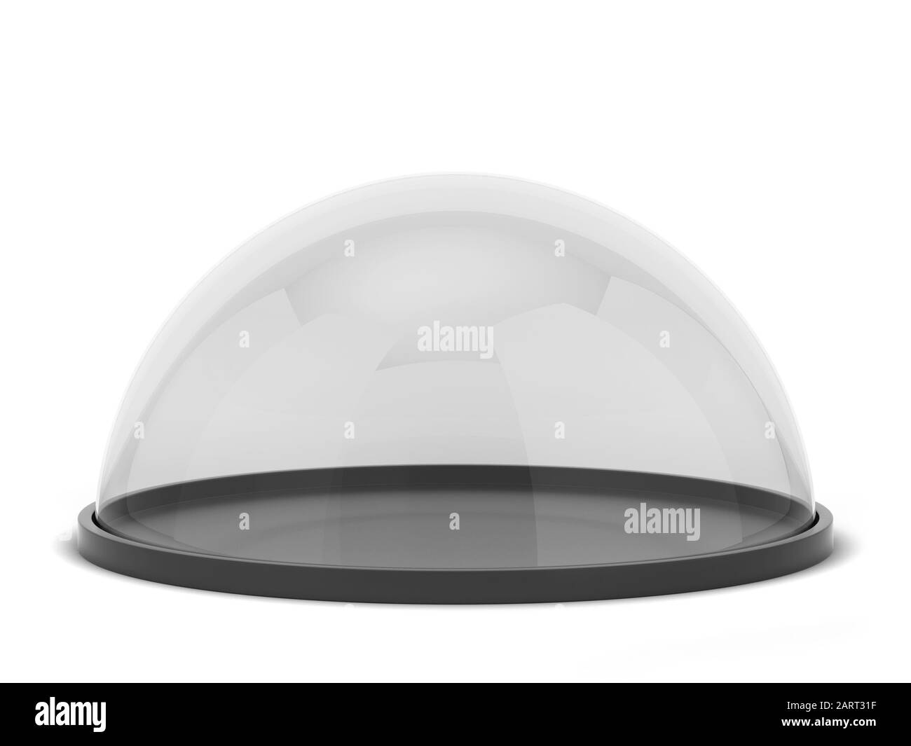 Glass dome on a stand. 3d illustration isolated on white background ...
