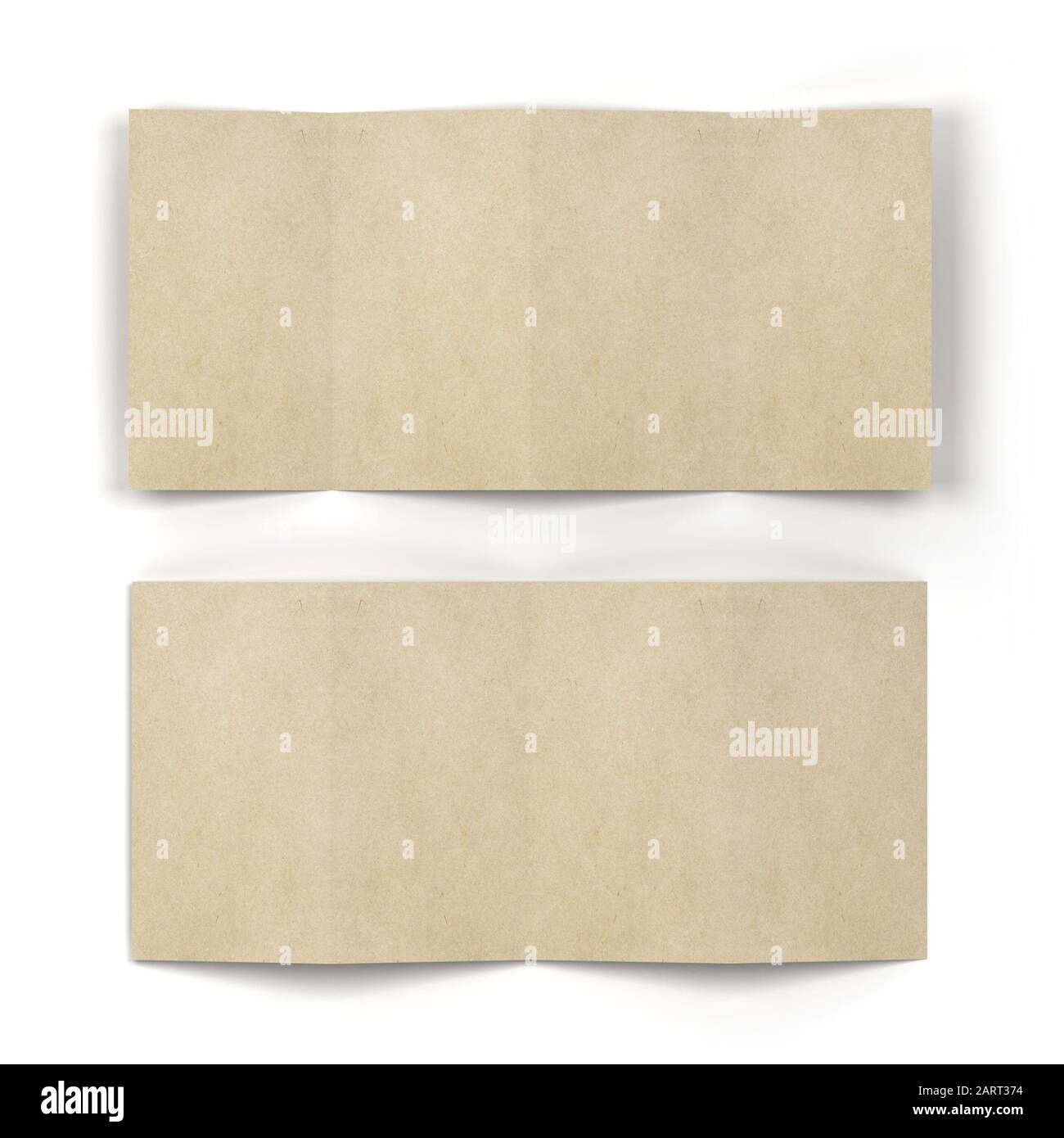 4-folded brochure mockup. 3d illustration isolated on white background Stock Photo
