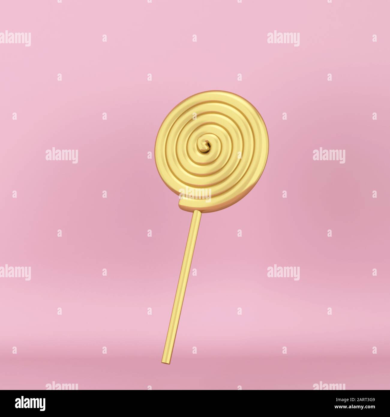 Lollipop candy on a stick. 3d illustration on pink background Stock ...