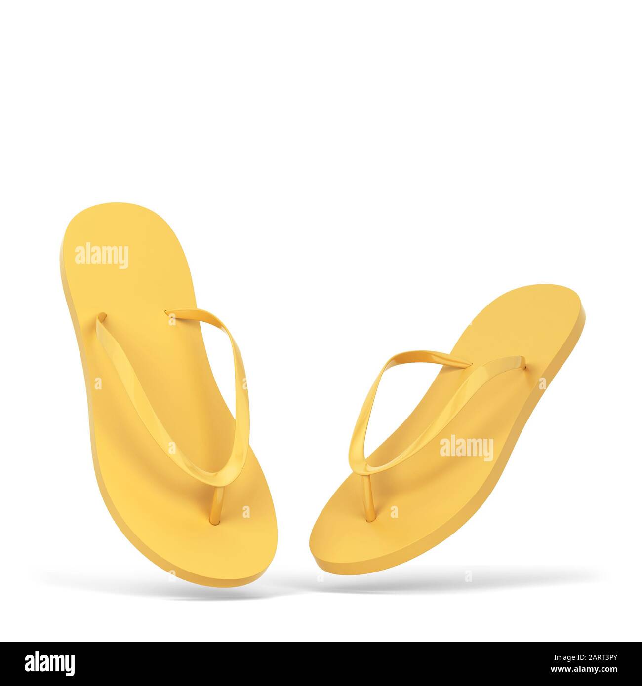 Blank pair of flip flops mockup. 3d illustration isolated on white ...