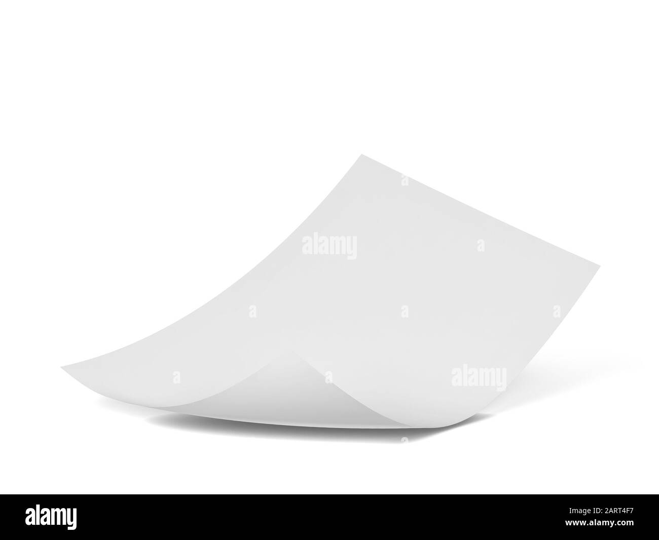 Blank sheet of paper. 3d illustration isolated on white background