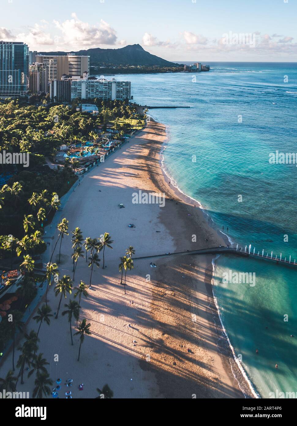 Waikiki beach diamond head crater Stock Photo Alamy