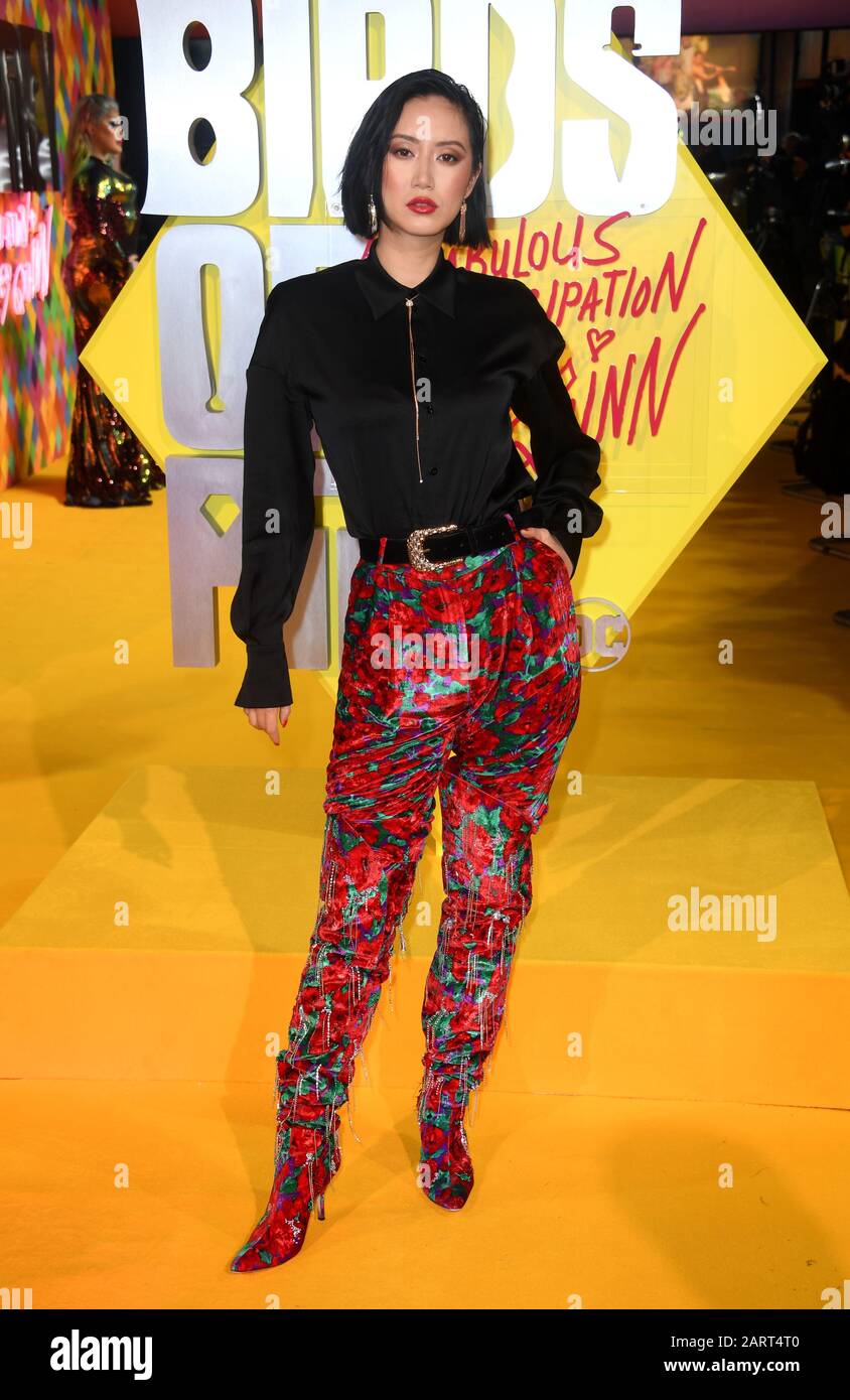 Betty Bachz attending the world premiere of Birds of Prey and the Fantabulous Emancipation of One Harley Quinn, held at the BFI IMAX, London. Stock Photo