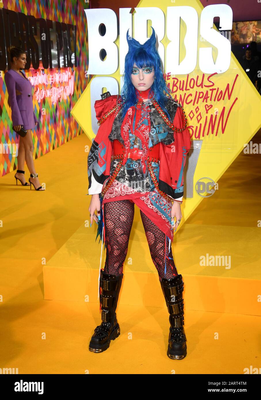 Ashnikko attending the world premiere of Birds of Prey and the Fantabulous Emancipation of One Harley Quinn, held at the BFI IMAX, London. Stock Photo