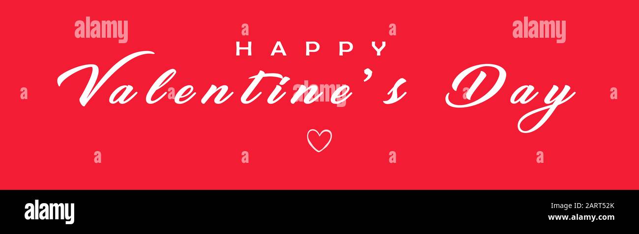 Happy Valentines Day calligraphy banner on red background. Greeting ...