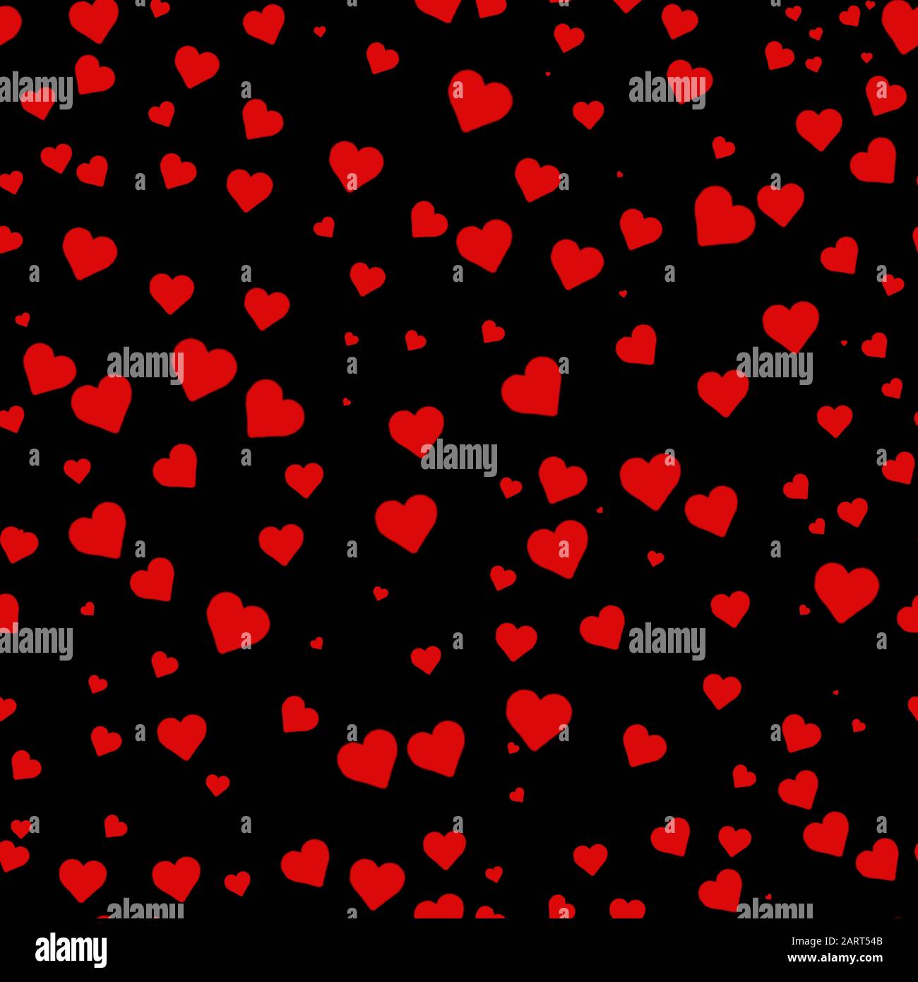 seamless pattern from red hearts on a black background. Valentine's day ...