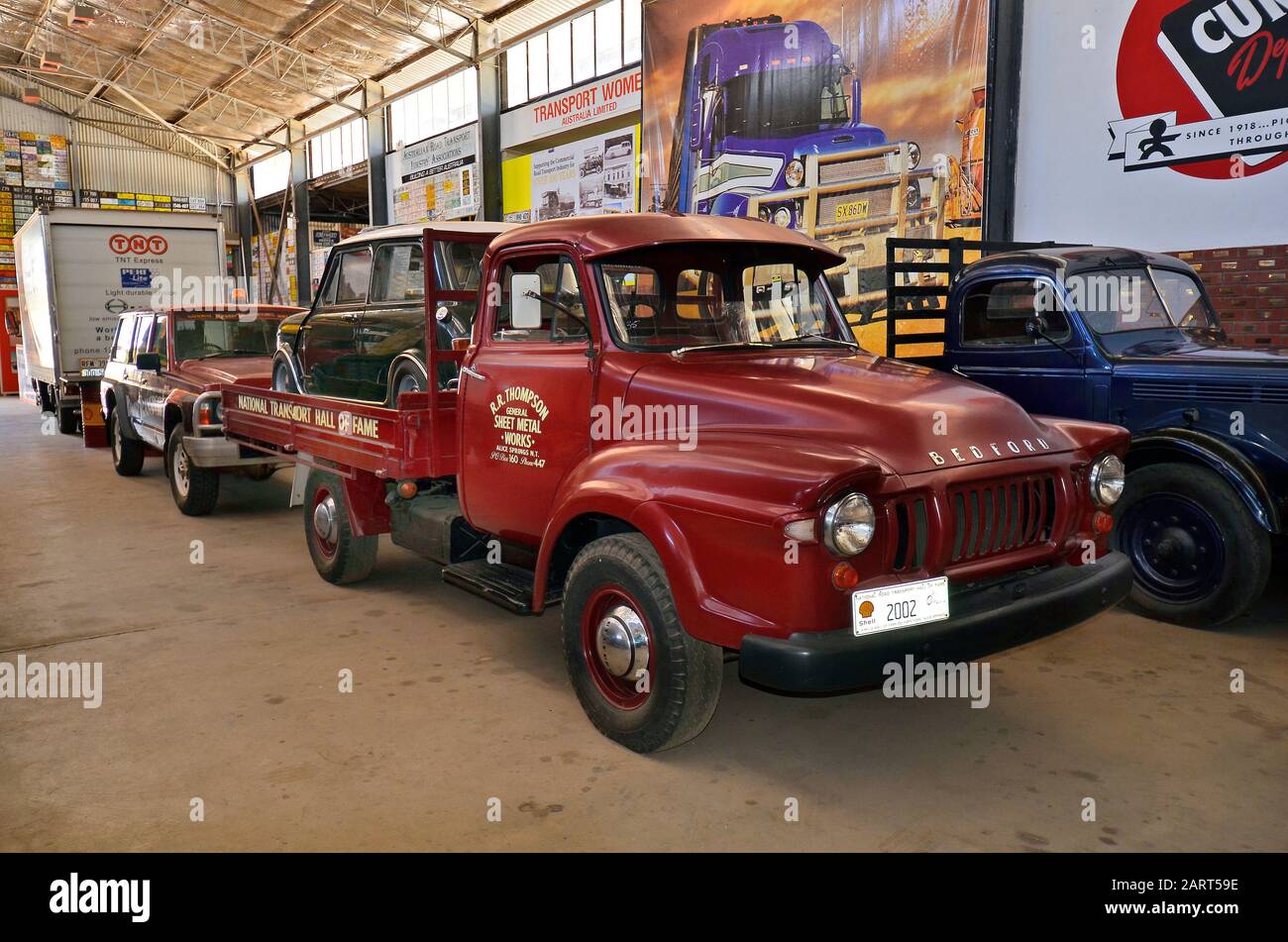 Alice Springs, NT, Australia November 20, 2017 Vintage cars in The Ghan museum, pick up and Alice Springs, NT, Australia November 20, 2017 Vintage cars in The Ghan museum, pick up and