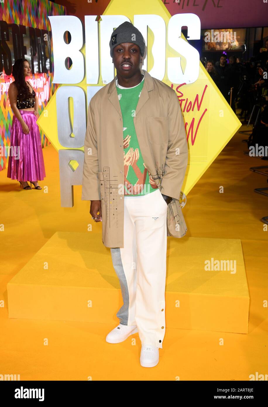 Jamal Edwards attending the world premiere of Birds of Prey and the Fantabulous Emancipation of One Harley Quinn, held at the BFI IMAX, London. Stock Photo