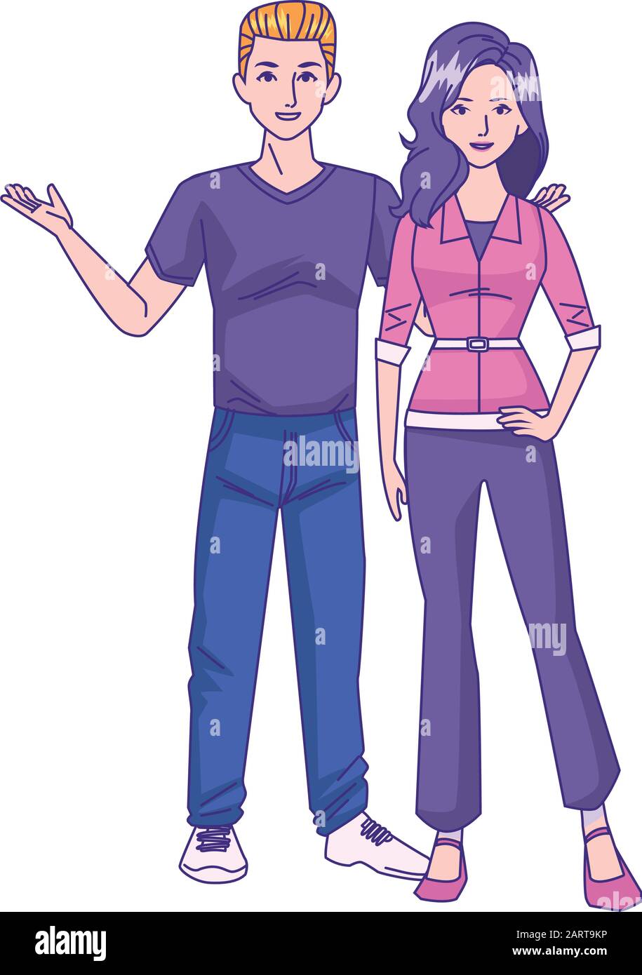 young couple standing icon Stock Vector Image & Art - Alamy