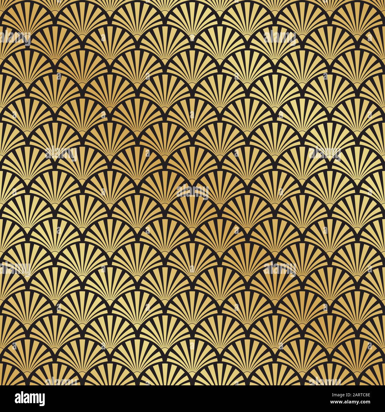 Abstract Seamless Black and White Art Deco Vector Pattern Stock Vector ...