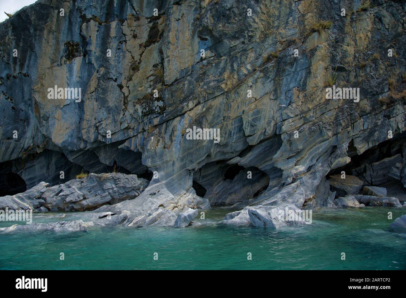 Marble Caves in Chile in General Carrera Lake Stock Photo