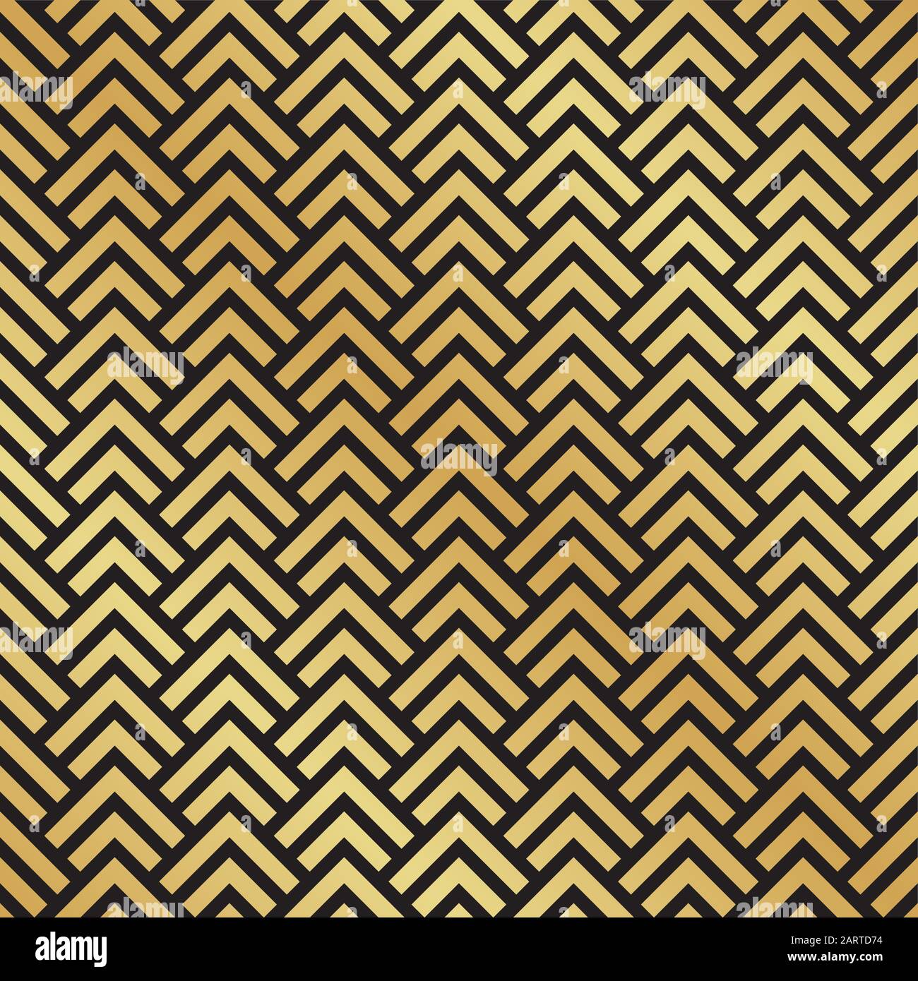 Seamless gold Art Deco herringbone pattern. Abstract geometric vector pattern background. Stock Vector