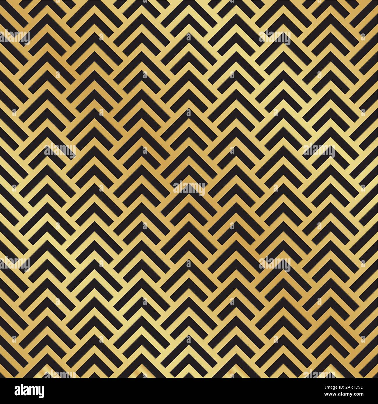 Seamless gold Art Deco herringbone pattern. Abstract geometric vector pattern background. Stock Vector