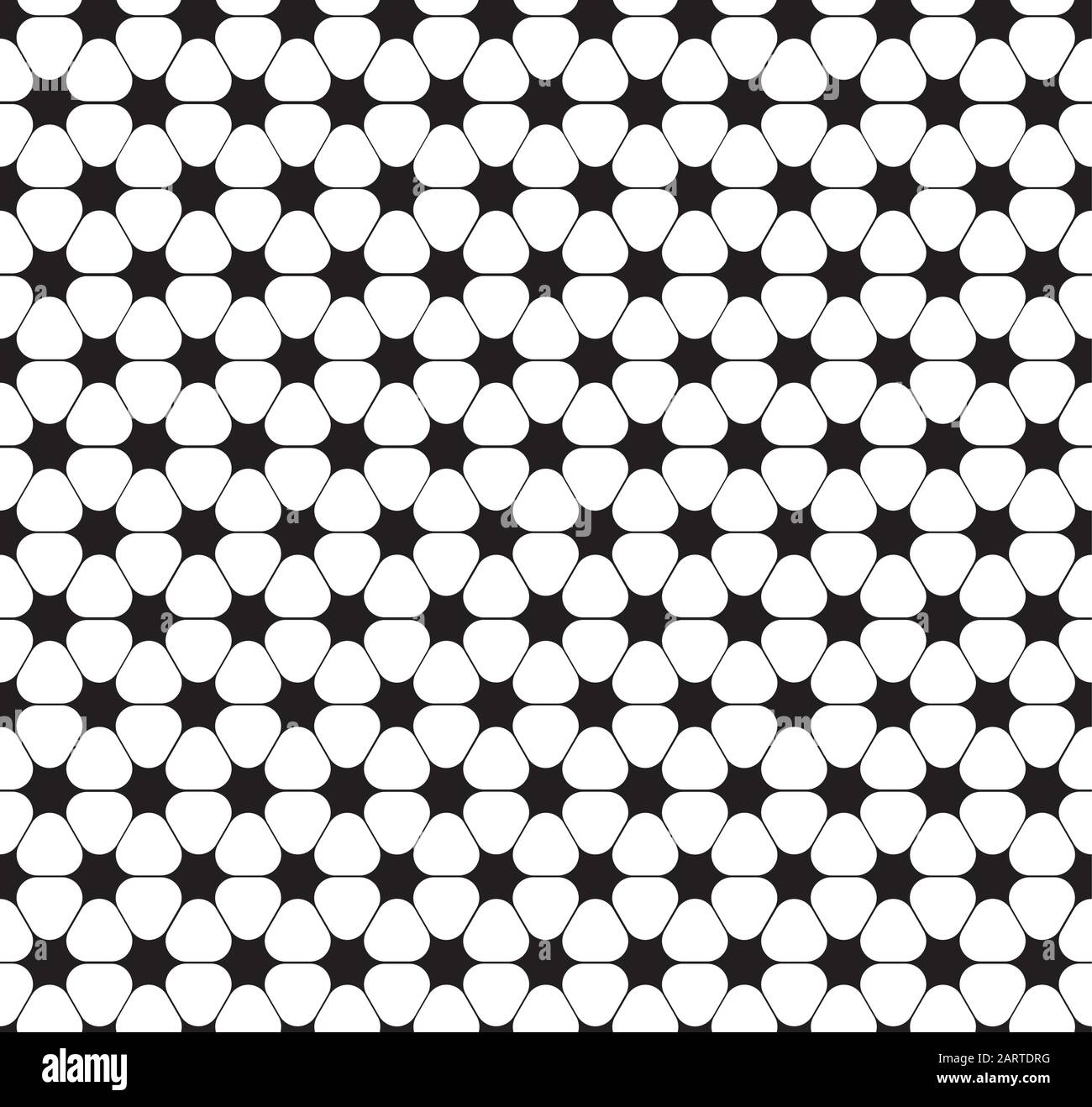 Seamless curved star flower pattern Stock Vector