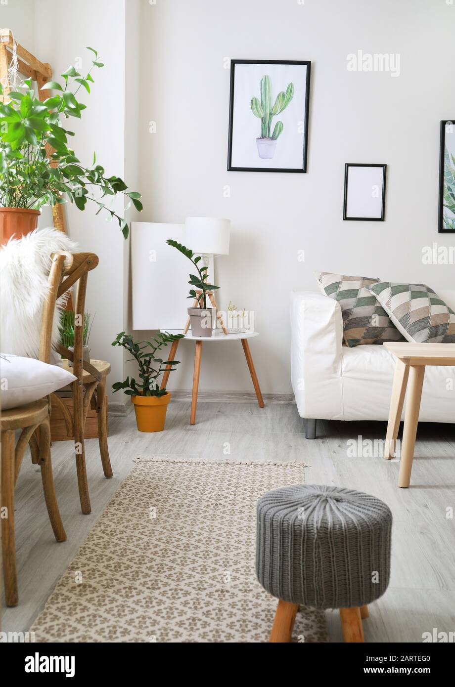 Stylish interior of living room Stock Photo - Alamy
