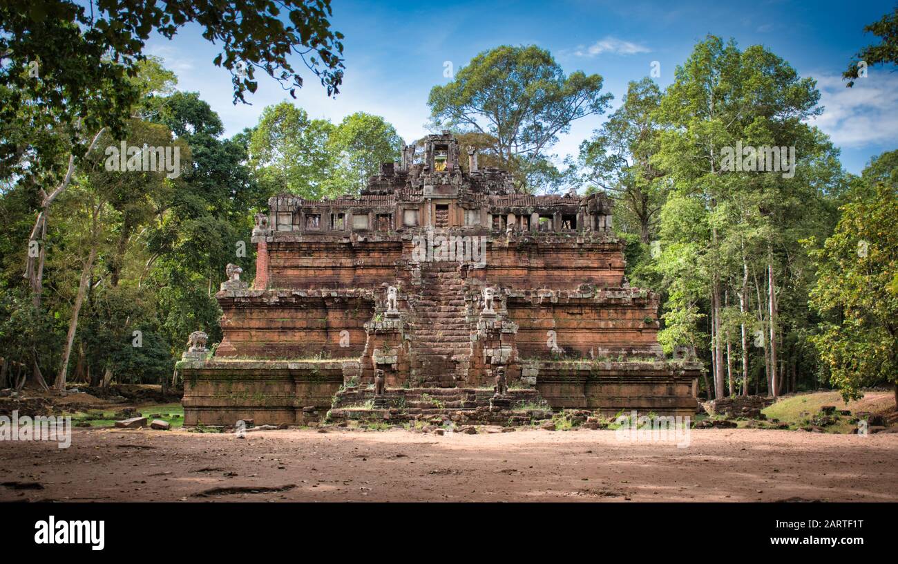 Phimeanakas Temple site among the ancient ruins of Angkor Wat Hindu
