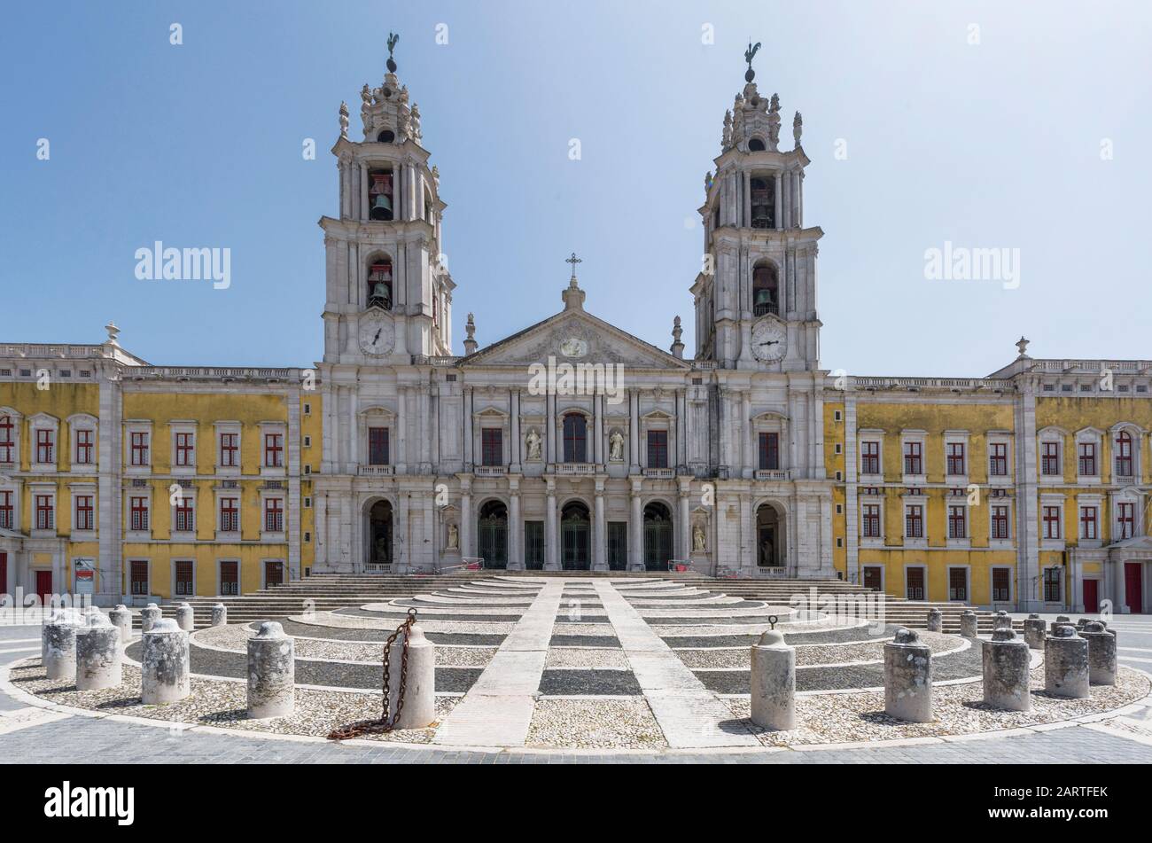 Frontal view on Mafra palace, Portugal Stock Photo