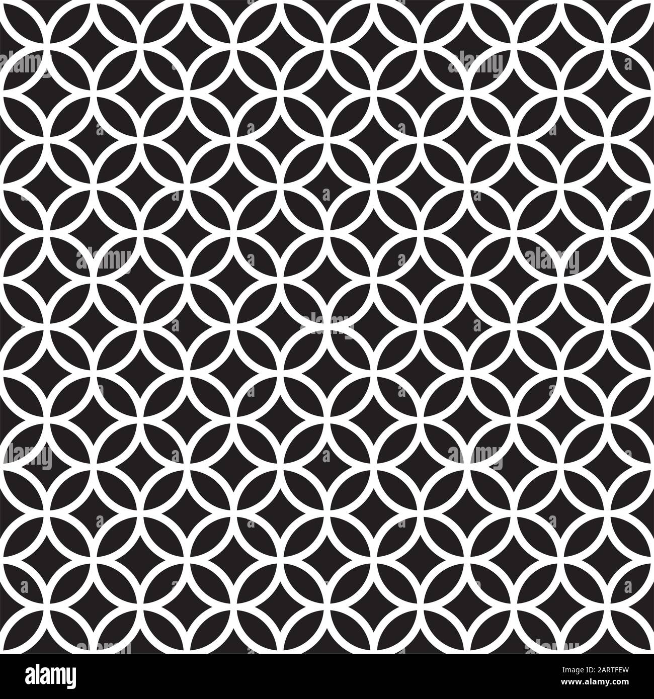 Seamless Intersecting Geometric Vintage Circle Pattern Stock Vector ...