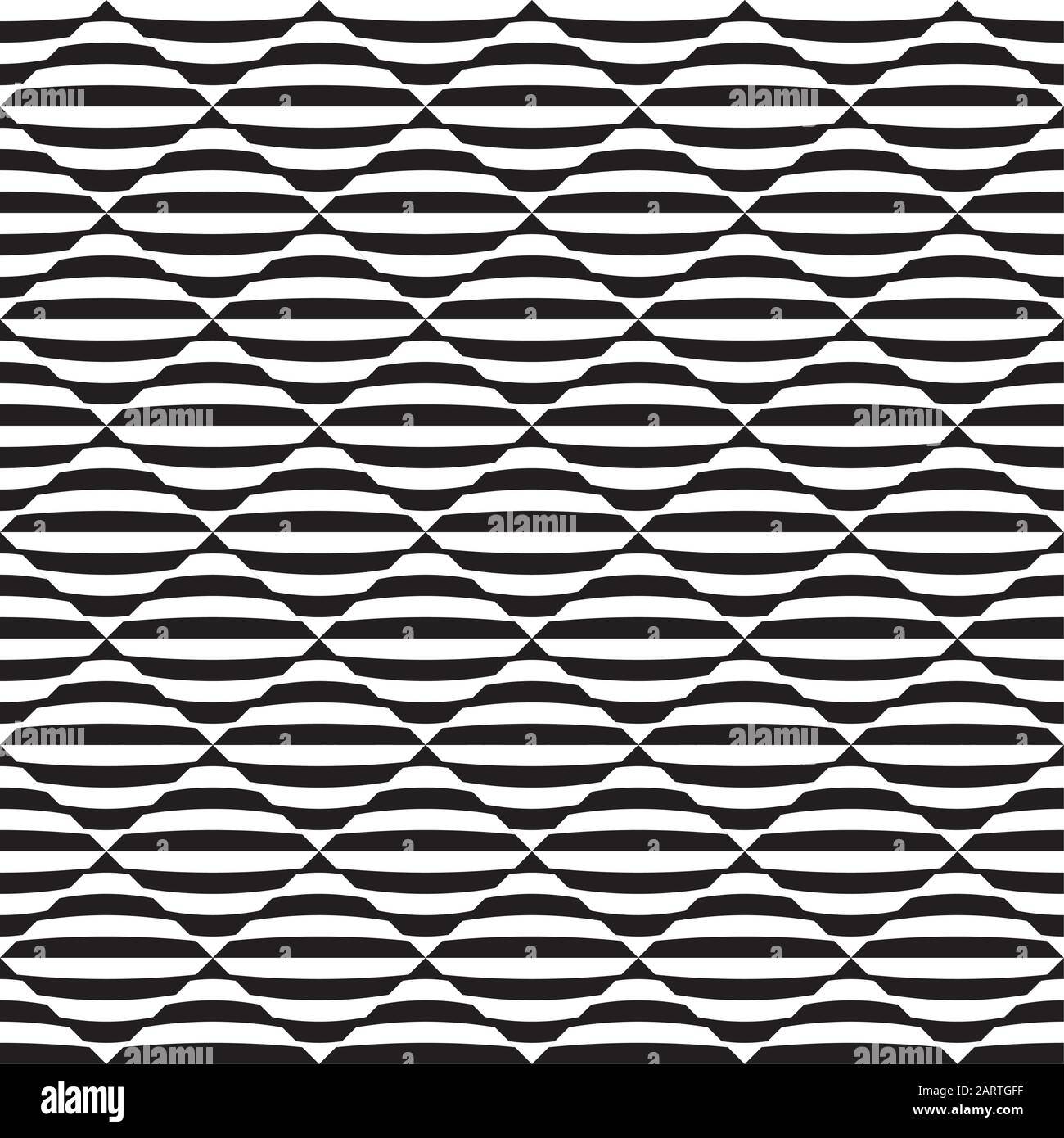 Seamless abstract black and white optical art illusion pattern Stock Vector