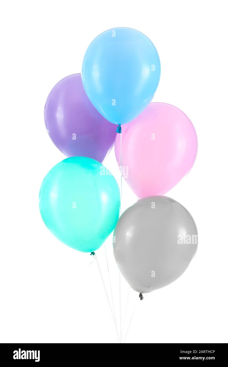 Air balloons on white background Stock Photo - Alamy