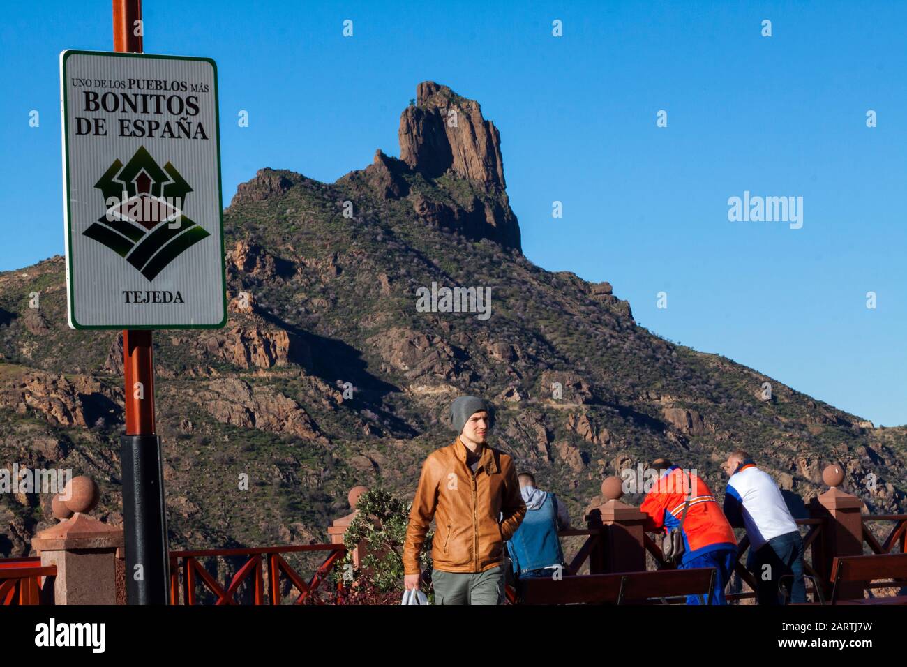 Pueblos bonitos de España, Tejeda Stock Photo