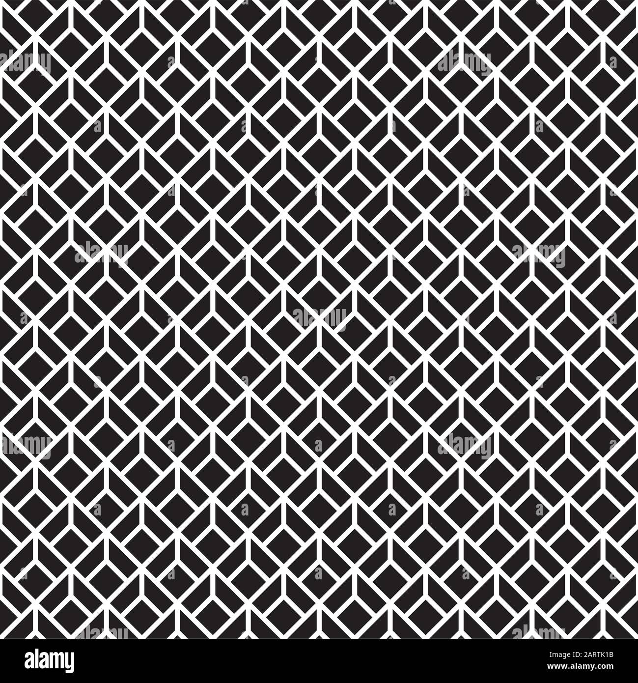 Seamless abstract geometric wireframe cube pattern background Stock Vector