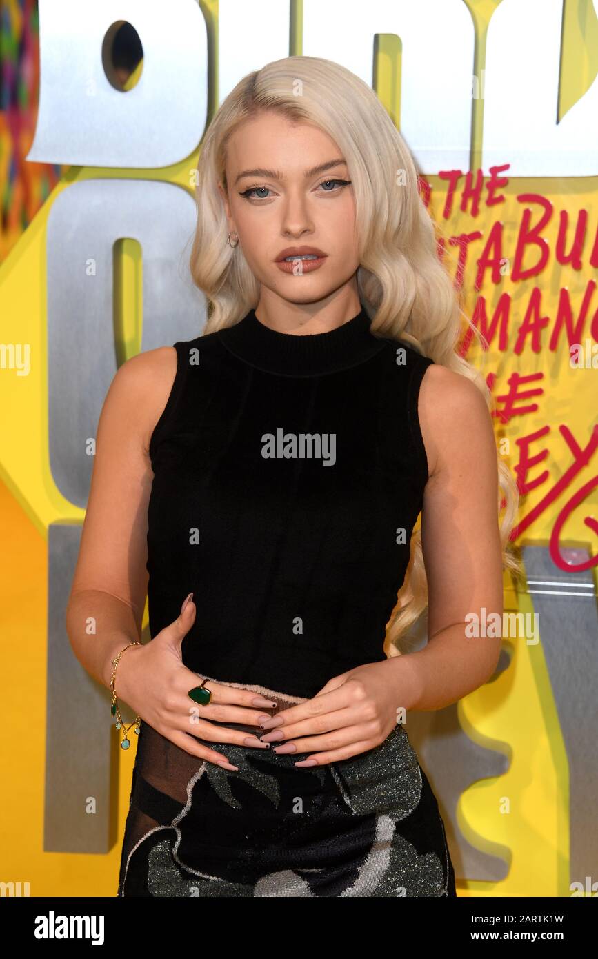 Alice Chater attending the world premiere of Birds of Prey and the Fantabulous Emancipation of One Harley Quinn, held at the BFI IMAX, London. Stock Photo