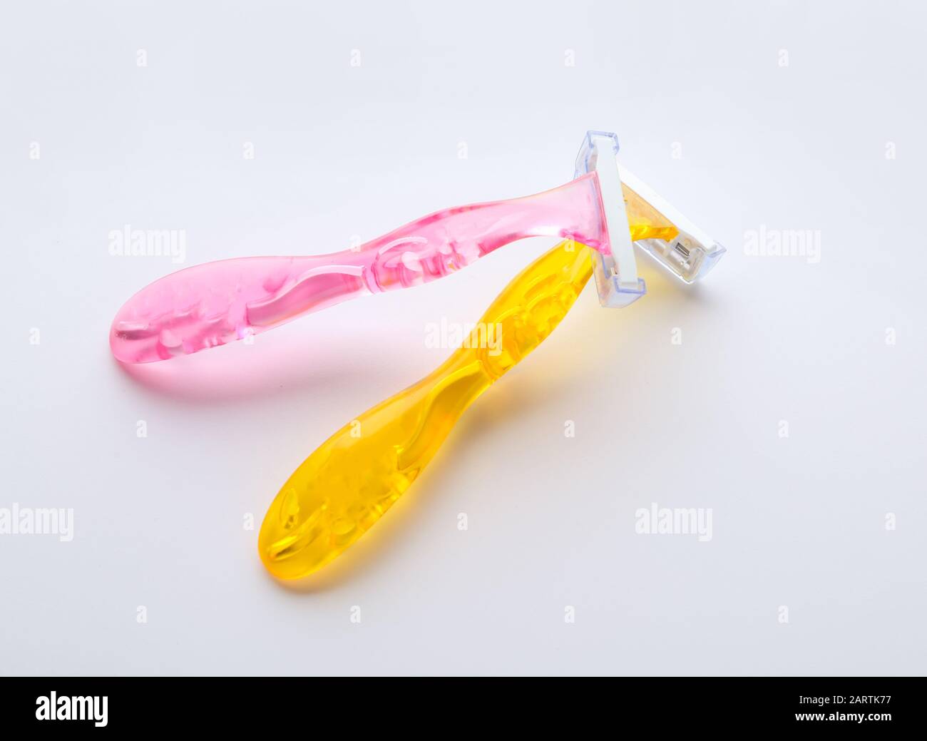Razors for hair removal on white background Stock Photo Alamy