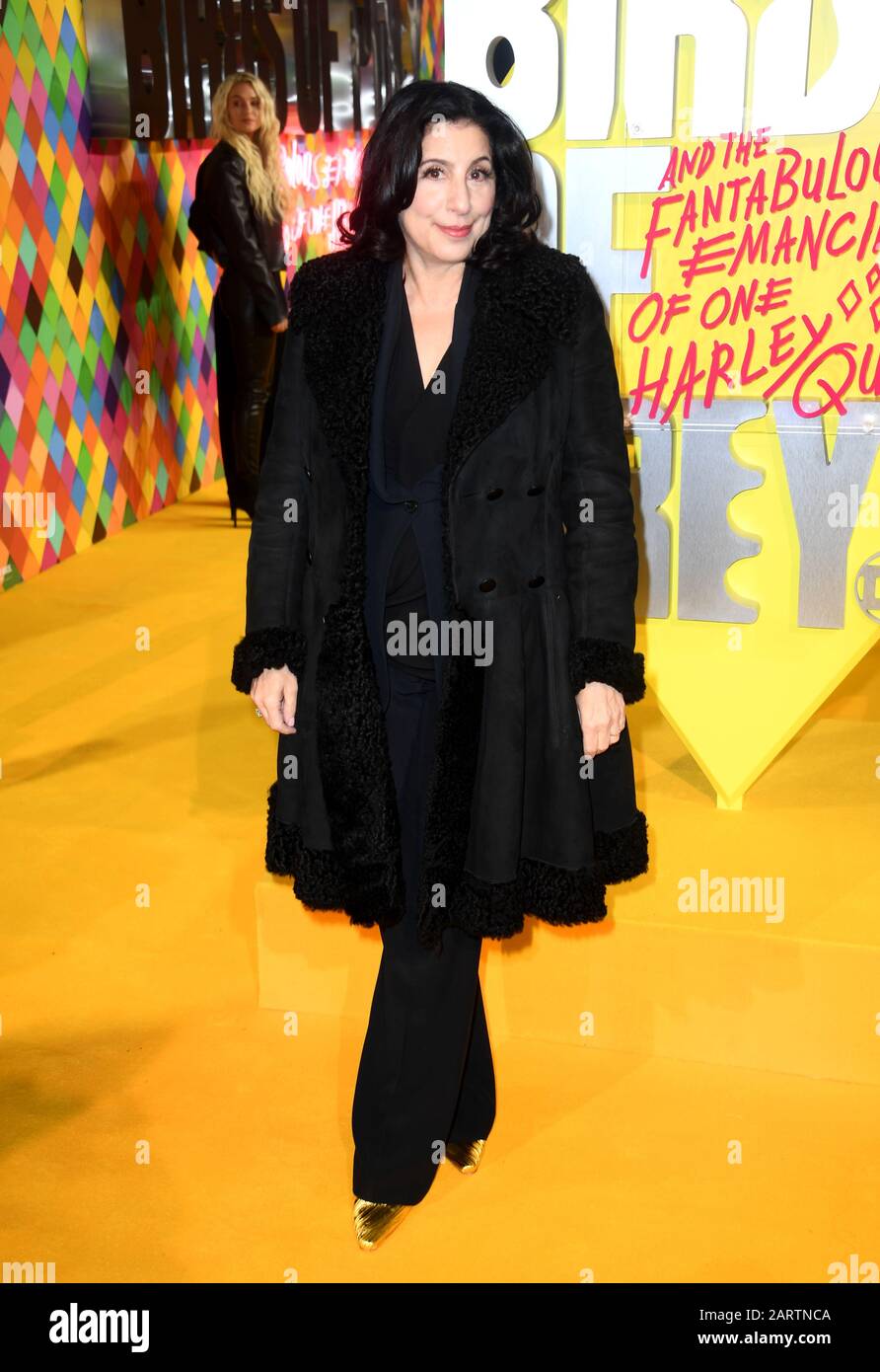 Sue Kroll attending the world premiere of Birds of Prey and the Fantabulous Emancipation of One Harley Quinn, held at the BFI IMAX, London. Stock Photo