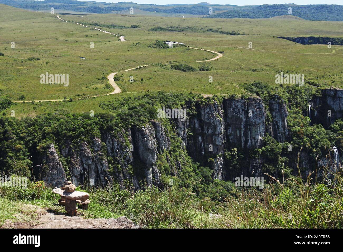 highest point of the canyon and that offers the best view. There is the Serra Geral National Park. Stock Photo