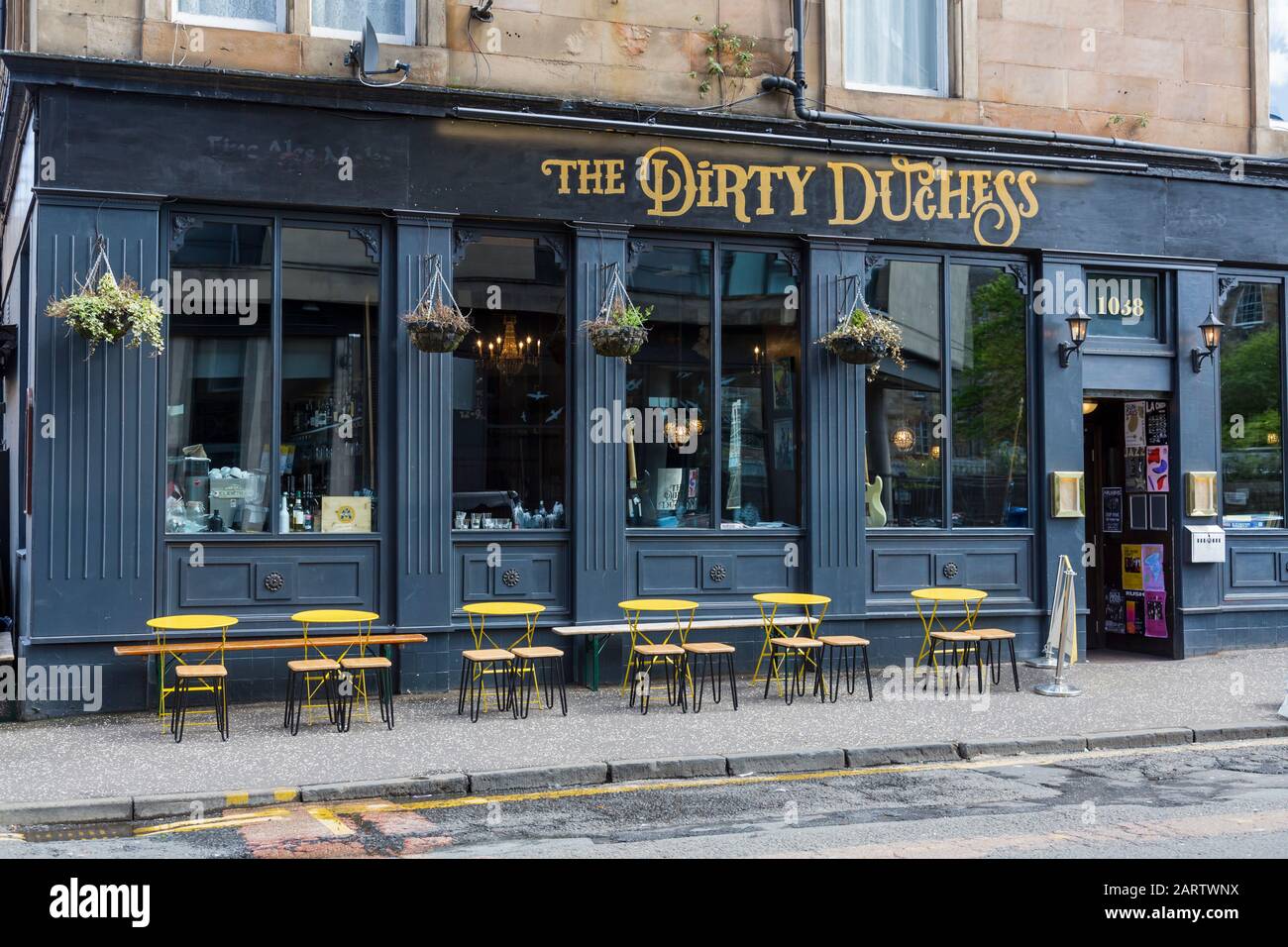Exterior of the Dirty Duchess pub on Argyle Street in Finnieston