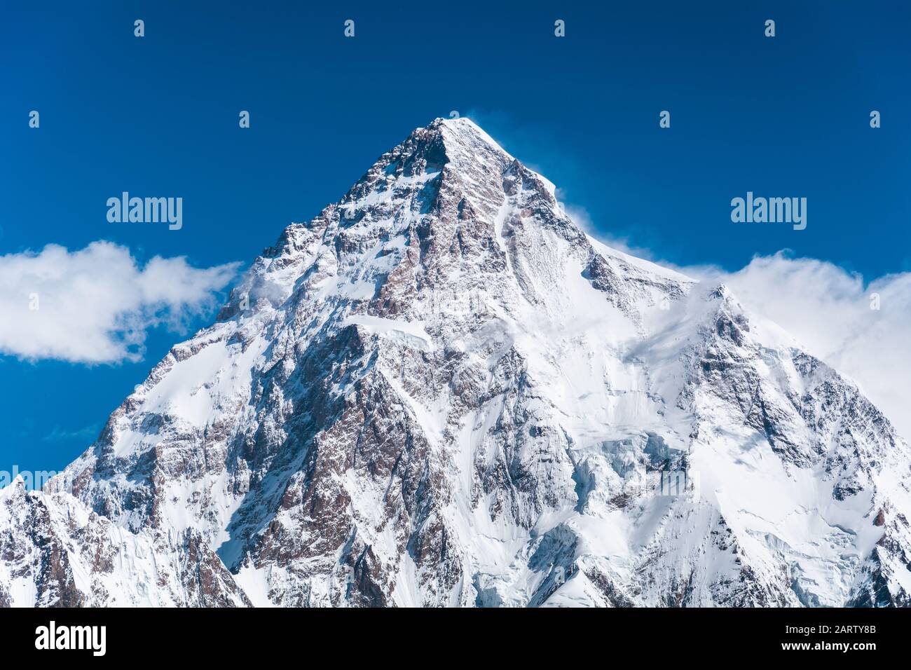 Close-up view of K2, the second highest mountain in the world, Pakistan Stock Photo