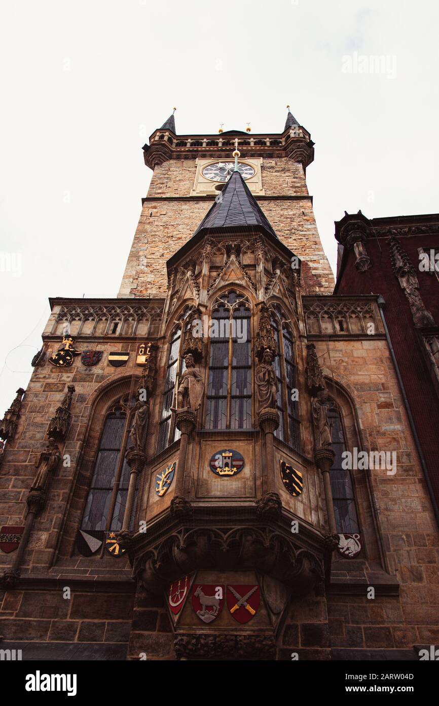 The Old Town Hall with astronomical clock, close up Stock Photo Alamy