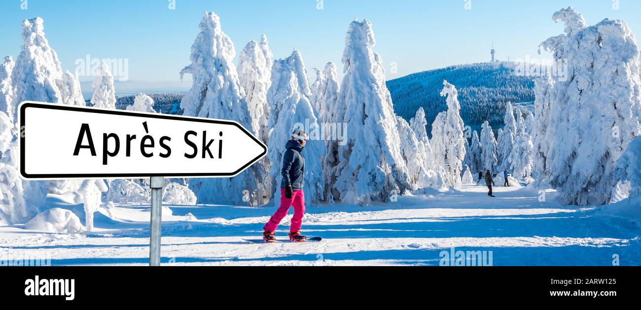 Apres Ski Party Sign Stock Photo - Alamy