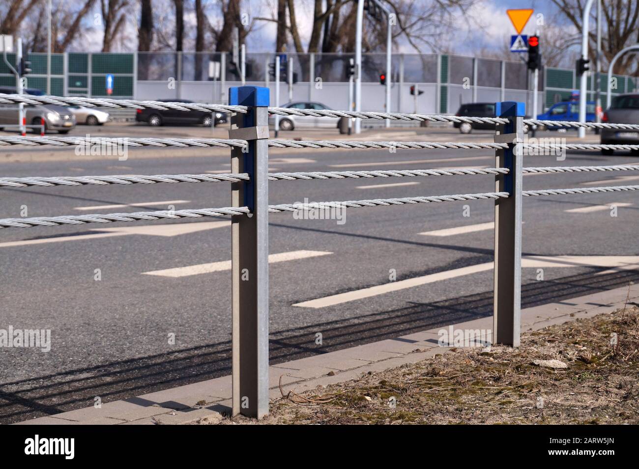 Cable barrier, also called guard cable or wire road safety barrier, is