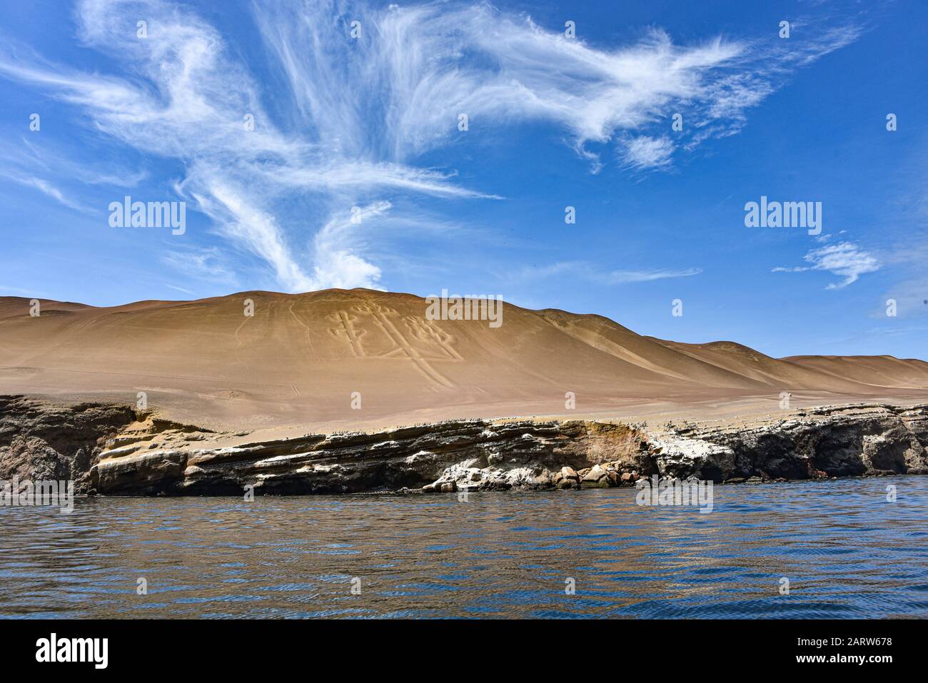 The Paracas Candelabra, also called the Candelabra of the Andes, a