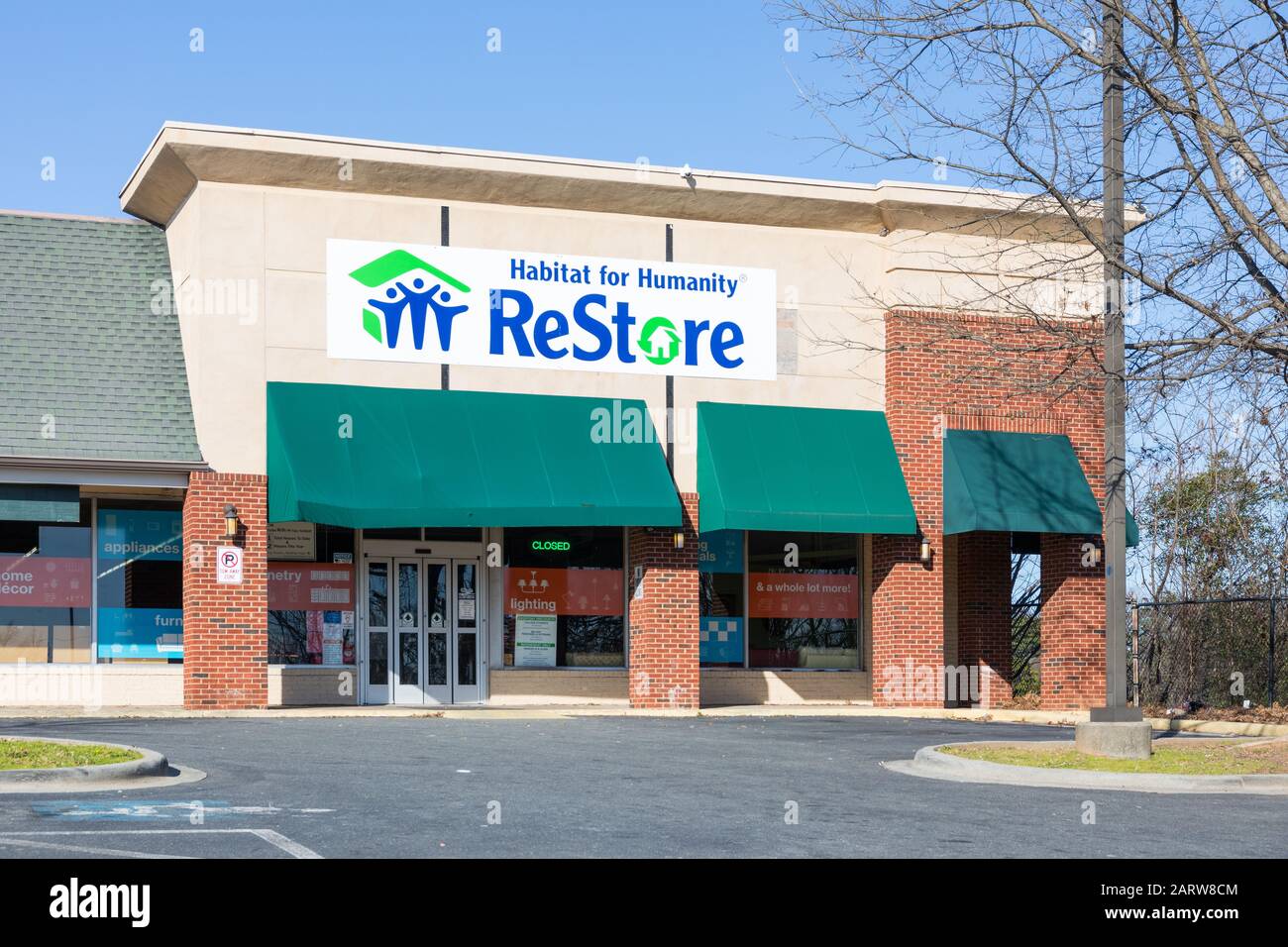 CHARLOTTE, NC, USA-26 JAN 2020: A Habitat for Humanity ReStore, on Wilkinson Boulevard. Stock Photo