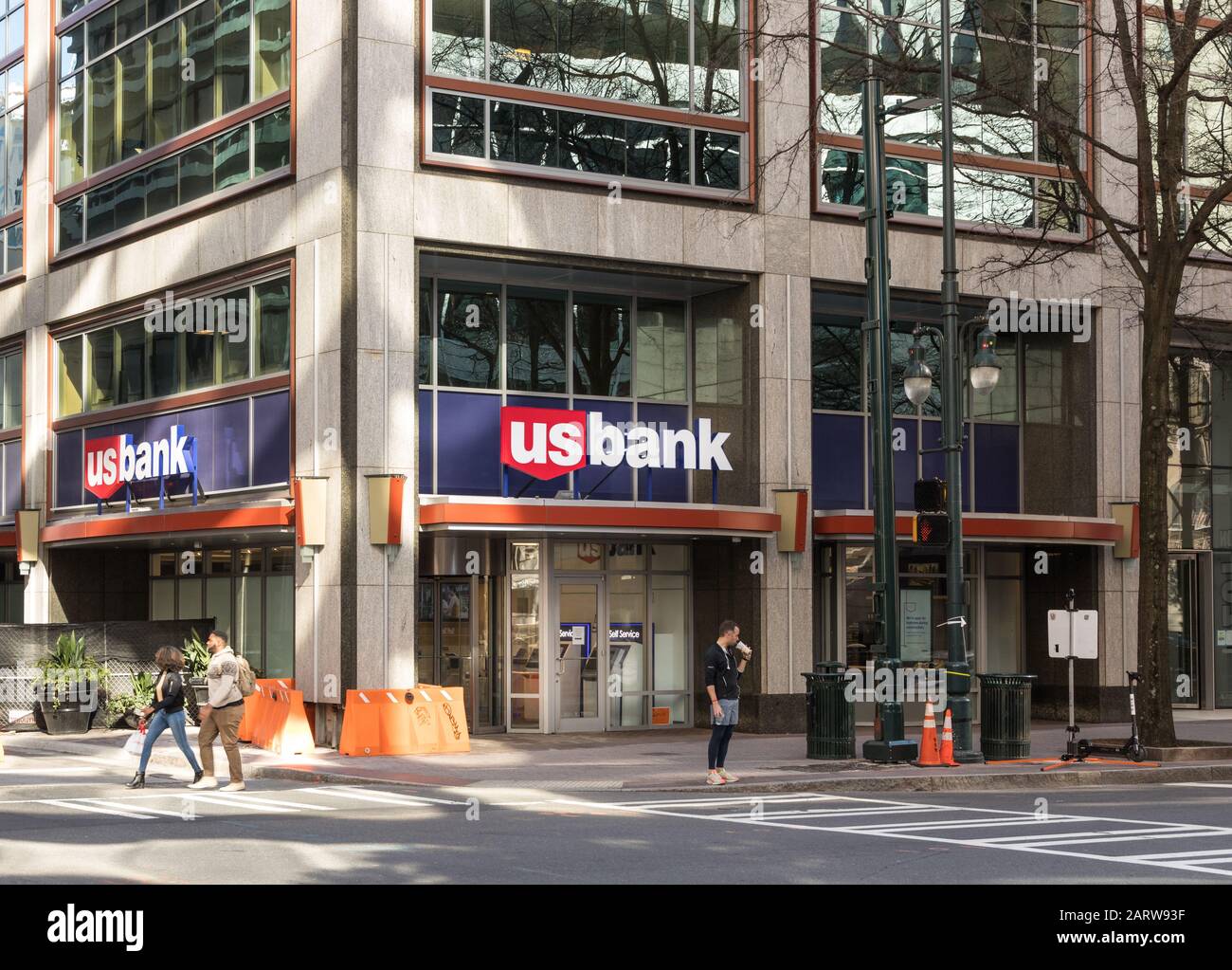 CHARLOTTE, NC, USA-26 JAN 2020: US Bank, on Tryon Street in uptown. Stock Photo