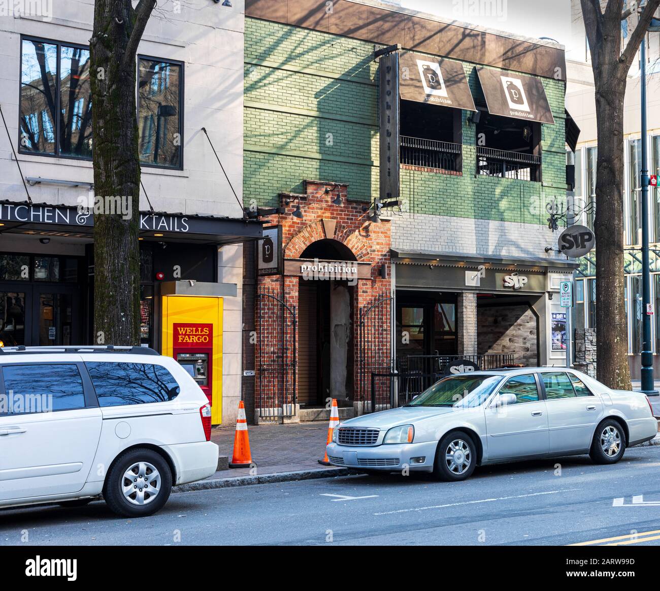 CHARLOTTE, NC, USA26 JAN 2020 The Prohibition Bar on North Tryon in