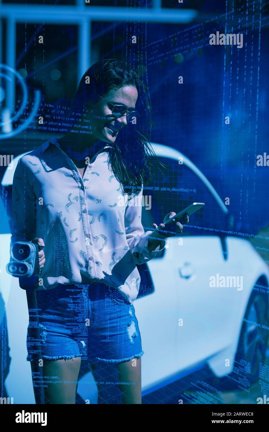 Composite image of binary codes and lines Stock Photo