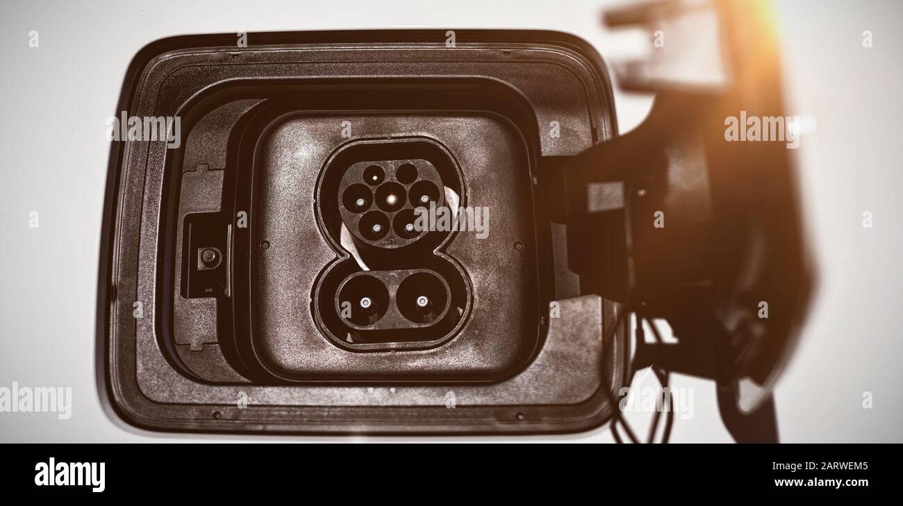 Electric car charging socket Stock Photo Alamy