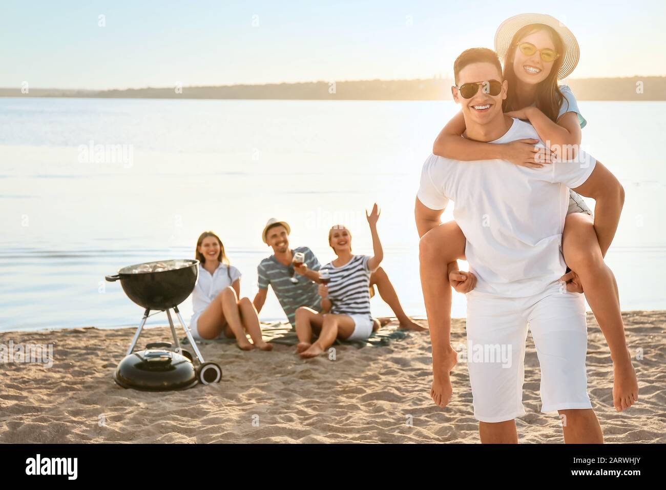Young couple near riverside hi-res stock photography and images - Alamy