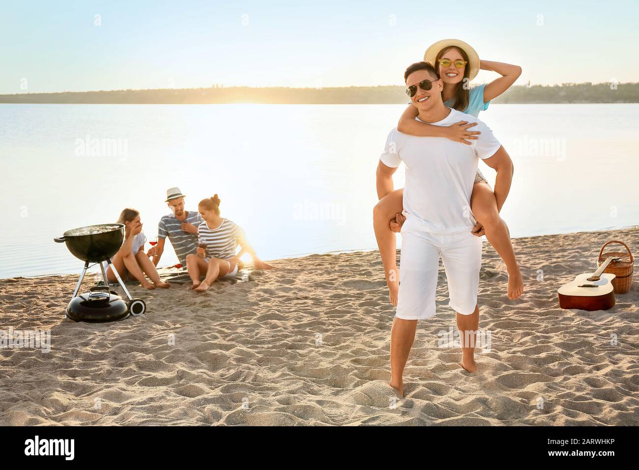 Young couple near riverside hi-res stock photography and images - Alamy