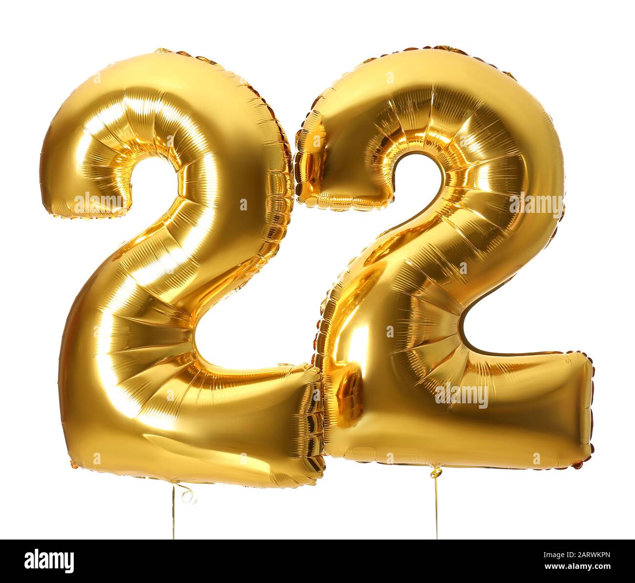 Figure 22 made of balloons on white background Stock Photo - Alamy