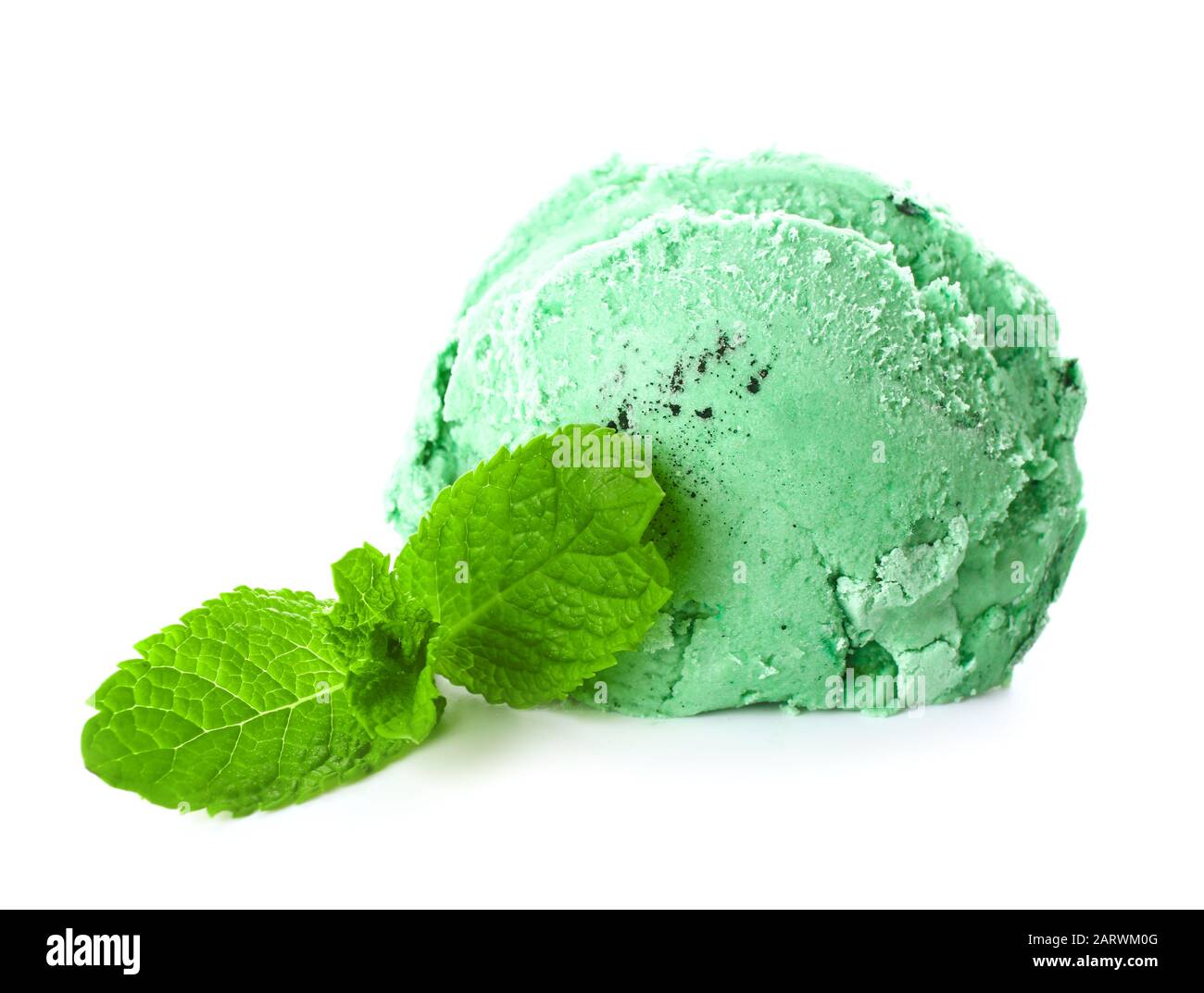 Tasty spirulina icecream on white background Stock Photo Alamy