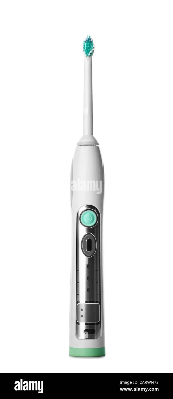 Electric tooth brush on white background Stock Photo