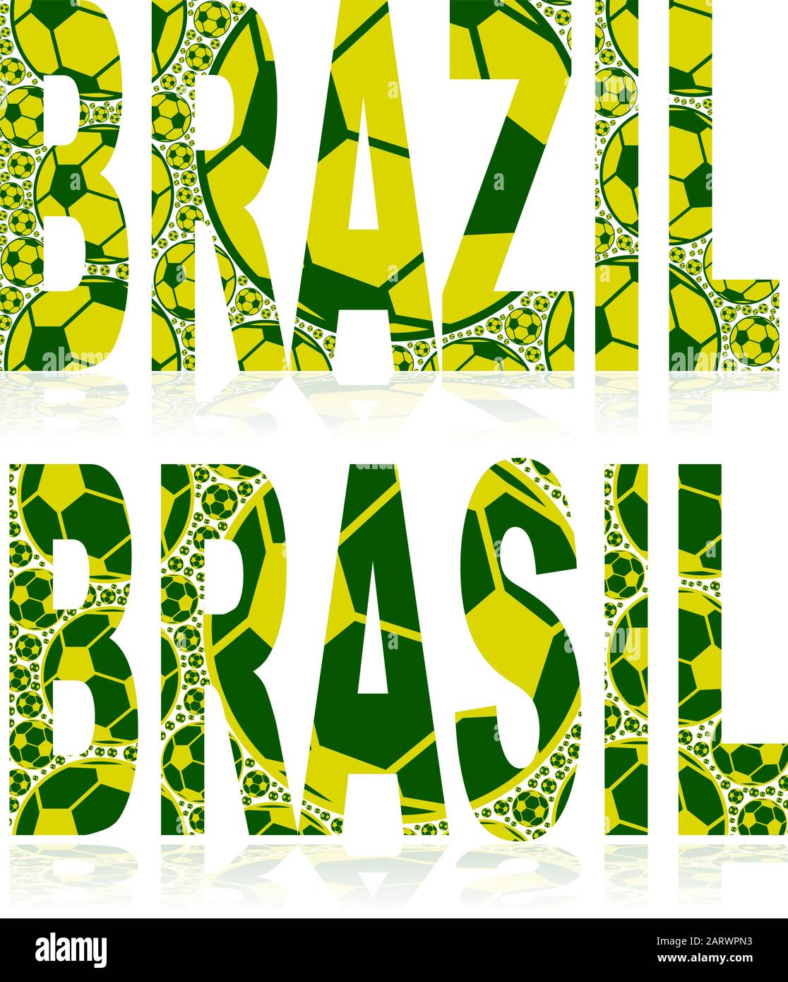 Concept illustration showing the word Brazil (with its equivalent