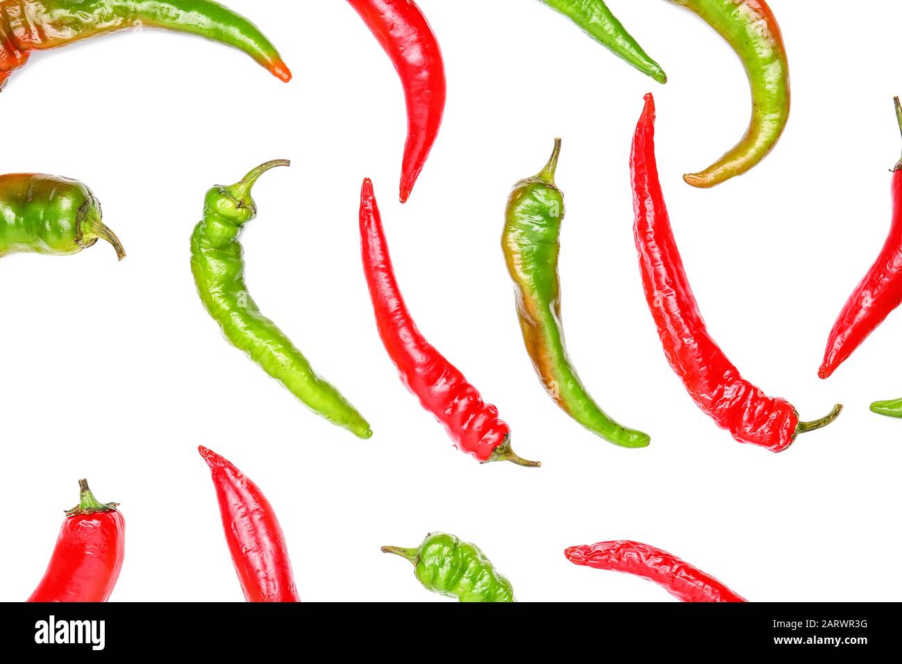 Hot chili peppers on white background Stock Photo - Alamy