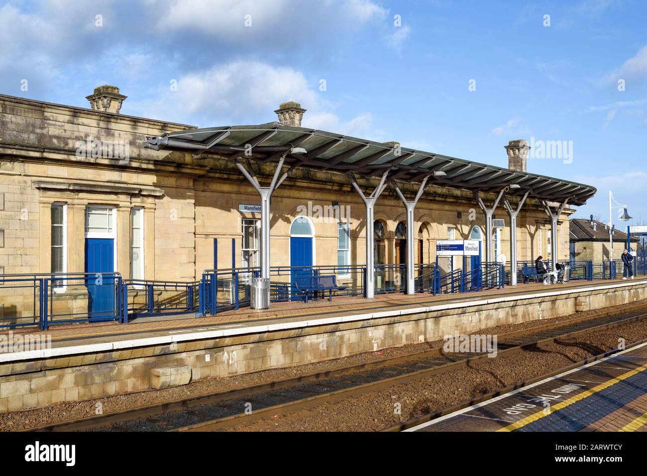 Mansfield Train Station Robin Hood Line, Nottinghamshire, UK. Stock Photo